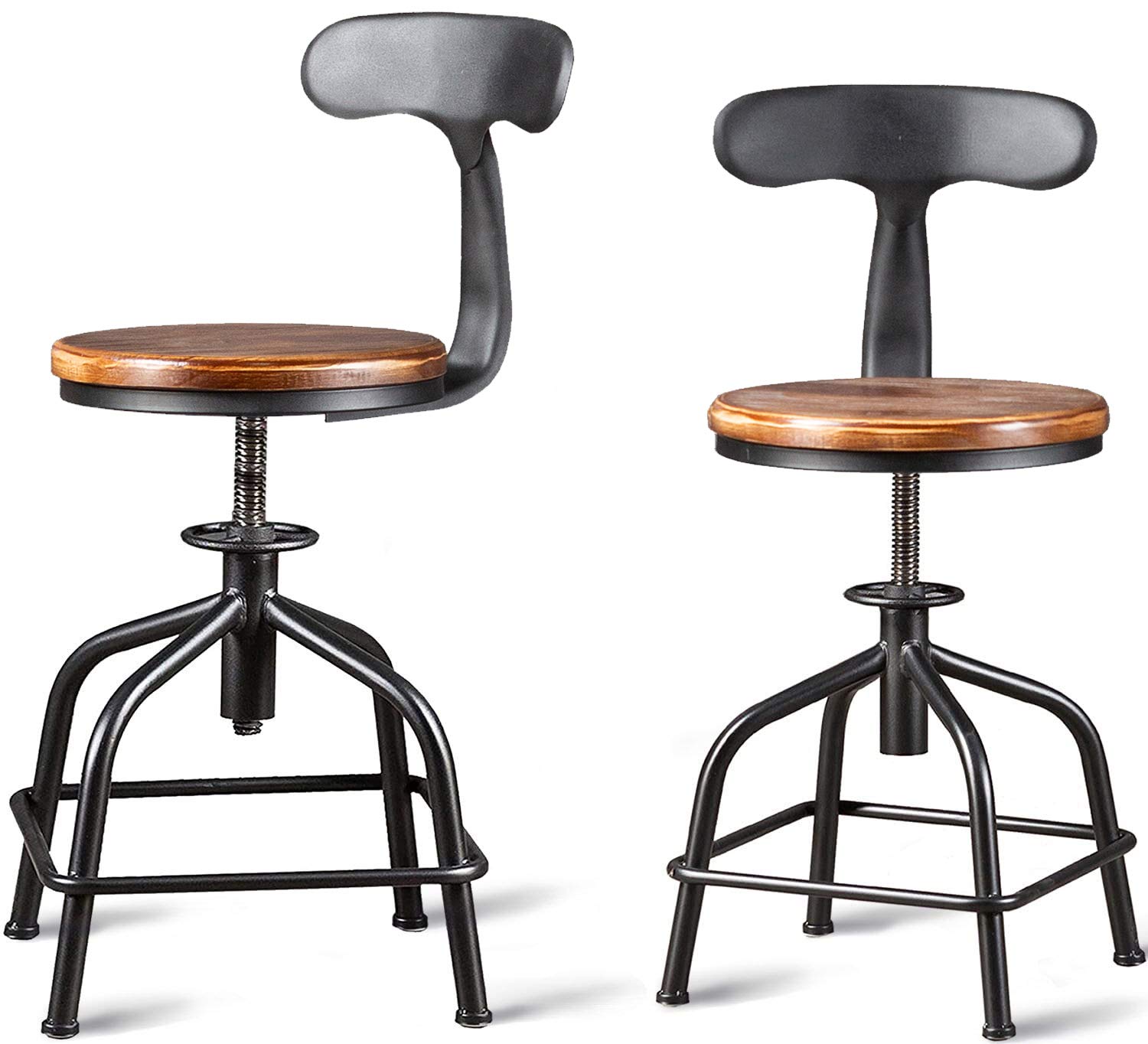 Buy Topower American Antique Industrial Design Black Metal Bar Stool
