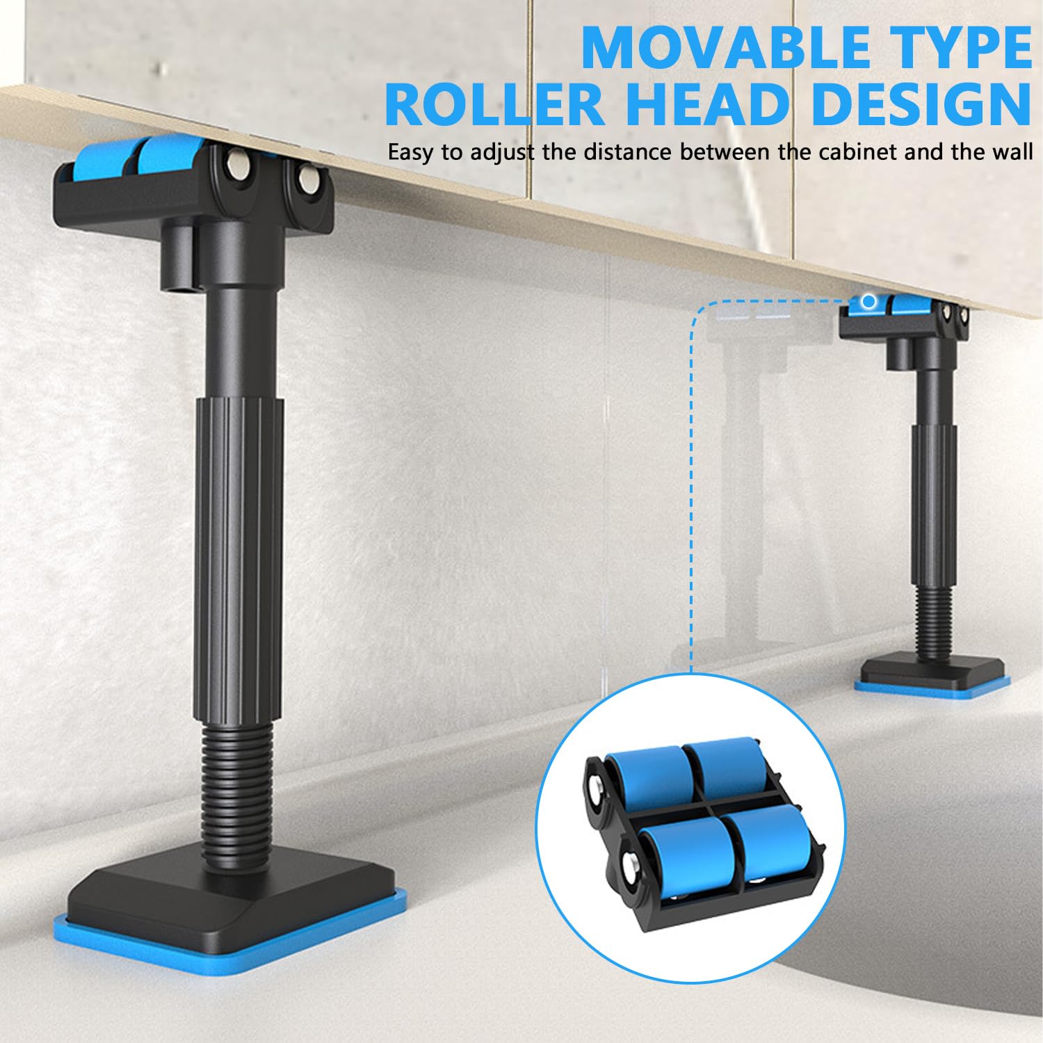 Telescoping Support Pole, Anti-Slip, Adjustable Lifting Pole for Leveling, Load-Bearing Cabinet Jack Rod for Shelves, Sink Base, Sofa Frame, Decks, Bathroom Remodeling, Construction Tasks