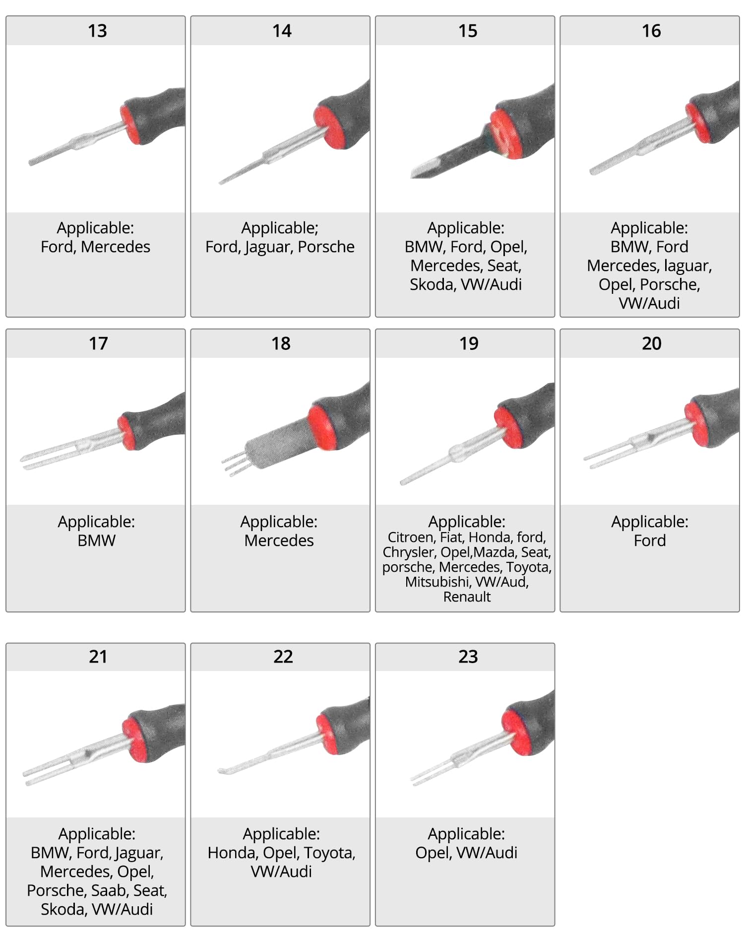QWORK® 23 Pièces Outils de Retrait de Terminal, Ensemble d'Outils de Démontage de Connecteurs pour Applications Automobiles, avec Étui de Transport