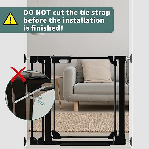 Miniatura 8 de Puerta transparente para bebé, 29.13-37.79 pulgadas de ancho, acrílico a prueba de seguridad, barrera para perros y cachorros, para escaleras,