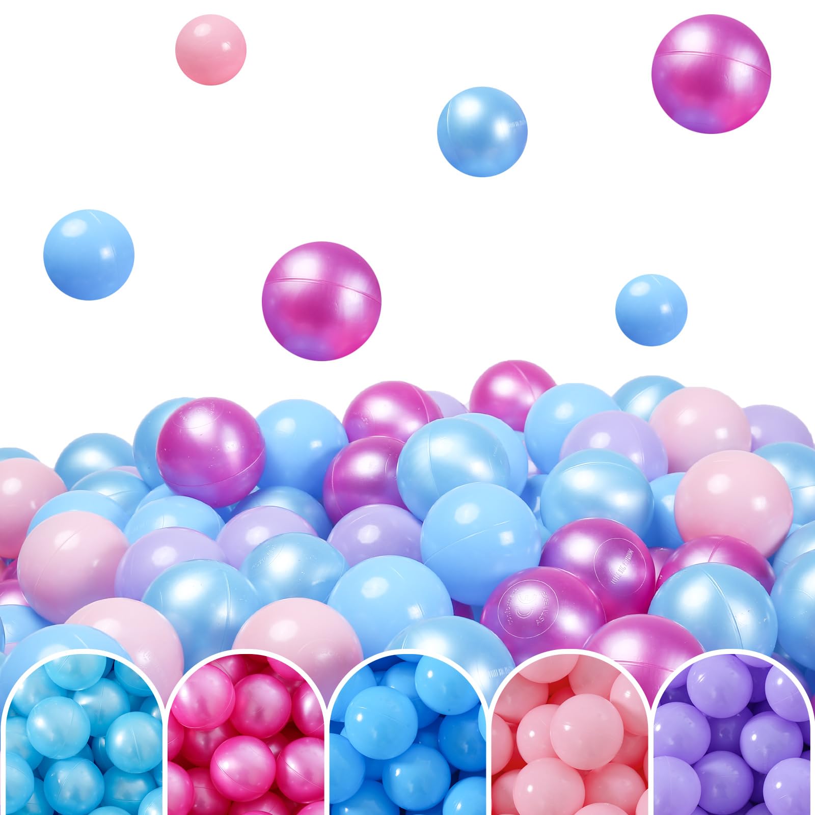 STARBOLOBall Pit Balls - 2.75inches - Crush Proof Plastic Children's Toy Balls Macaron Ocean Balls for Birthday Party Games Pool .