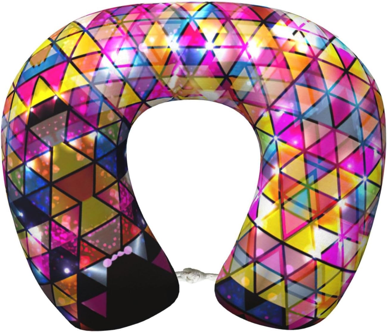 Cuscino da viaggio con stampa geometrica colorata a triangolo, cuscino da collo in memory foam, cuscino portatile per hotel, campeggio, dormienti laterali e dormienti sulla schiena