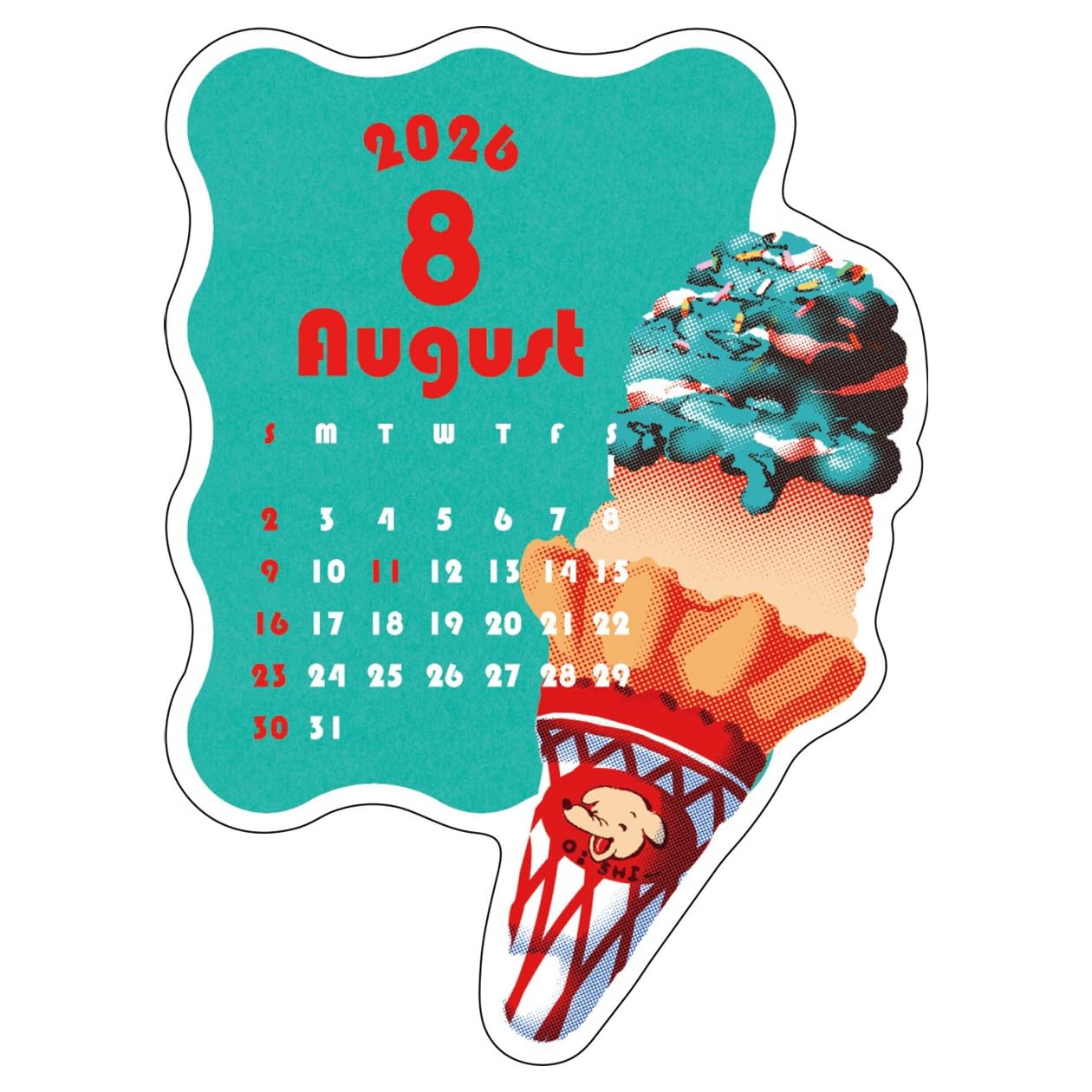 Amazon | 2026年カレンダー ステッカーカレンダー/HOHOEMI