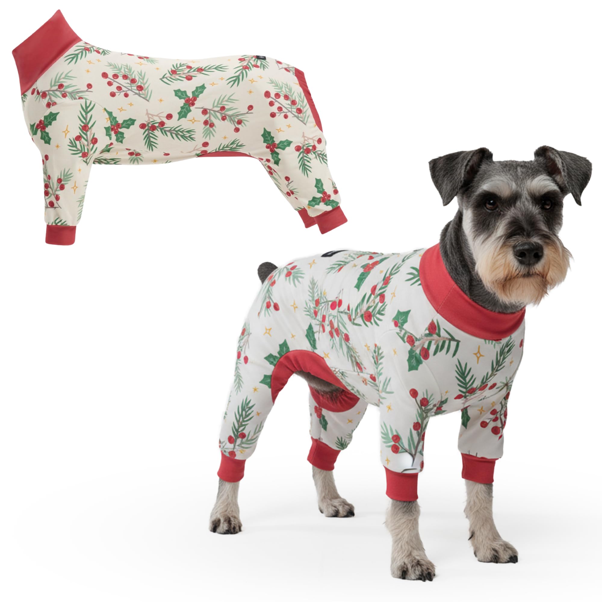 Spark Paws Christmas Dog Pajamas - Onesie Recovery Surgery Suit PJS