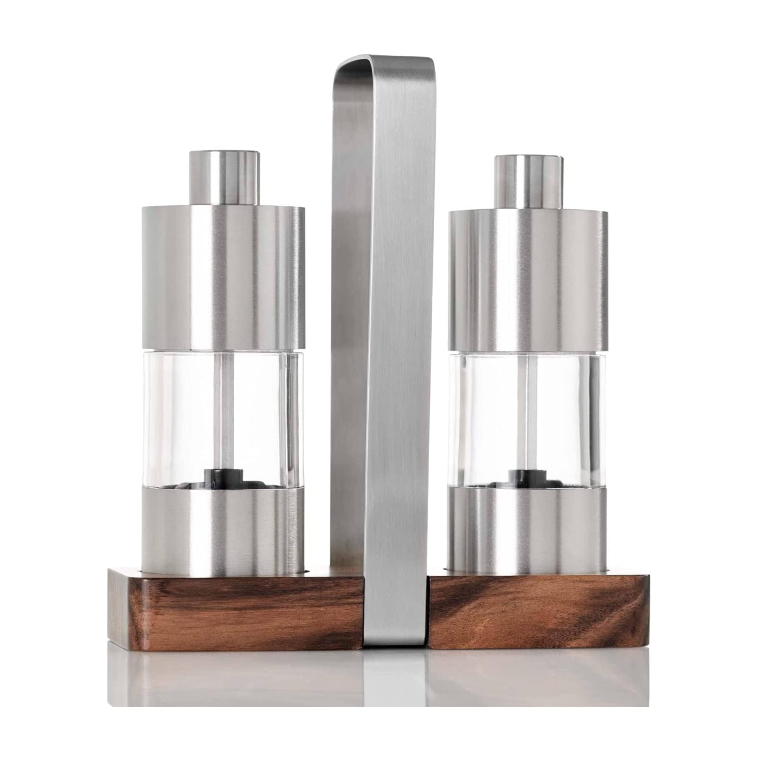 AdHocMenage Classic Salt and Pepper Mill Gift Set - Salt & Pepper Seasoning Mill - Manual Mill Set with Ceramic Mechanism