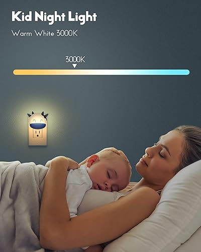 Miniatura 3 de Tonitre Luz nocturna enchufable en la pared, luz nocturna LED con sensor automático del atardecer al amanecer, luces nocturnas blancas suaves y