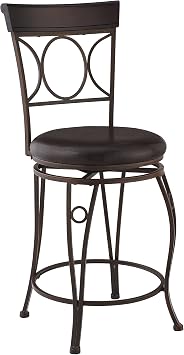Linon Circles Back Swivel Counter Stool 24"