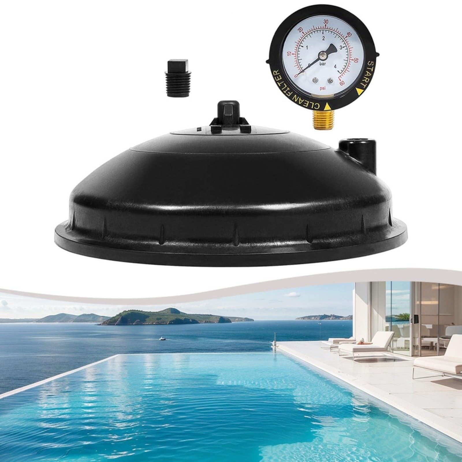 Ventiloberteil Komplettset für Paramount für pcc 2000, mit Manometer | PVC, Steel, Brass; Fits für pcc 2000, für cyclean; Hydro-powered, No Electricity; 2-12 Ports; Includes Pause Assembly