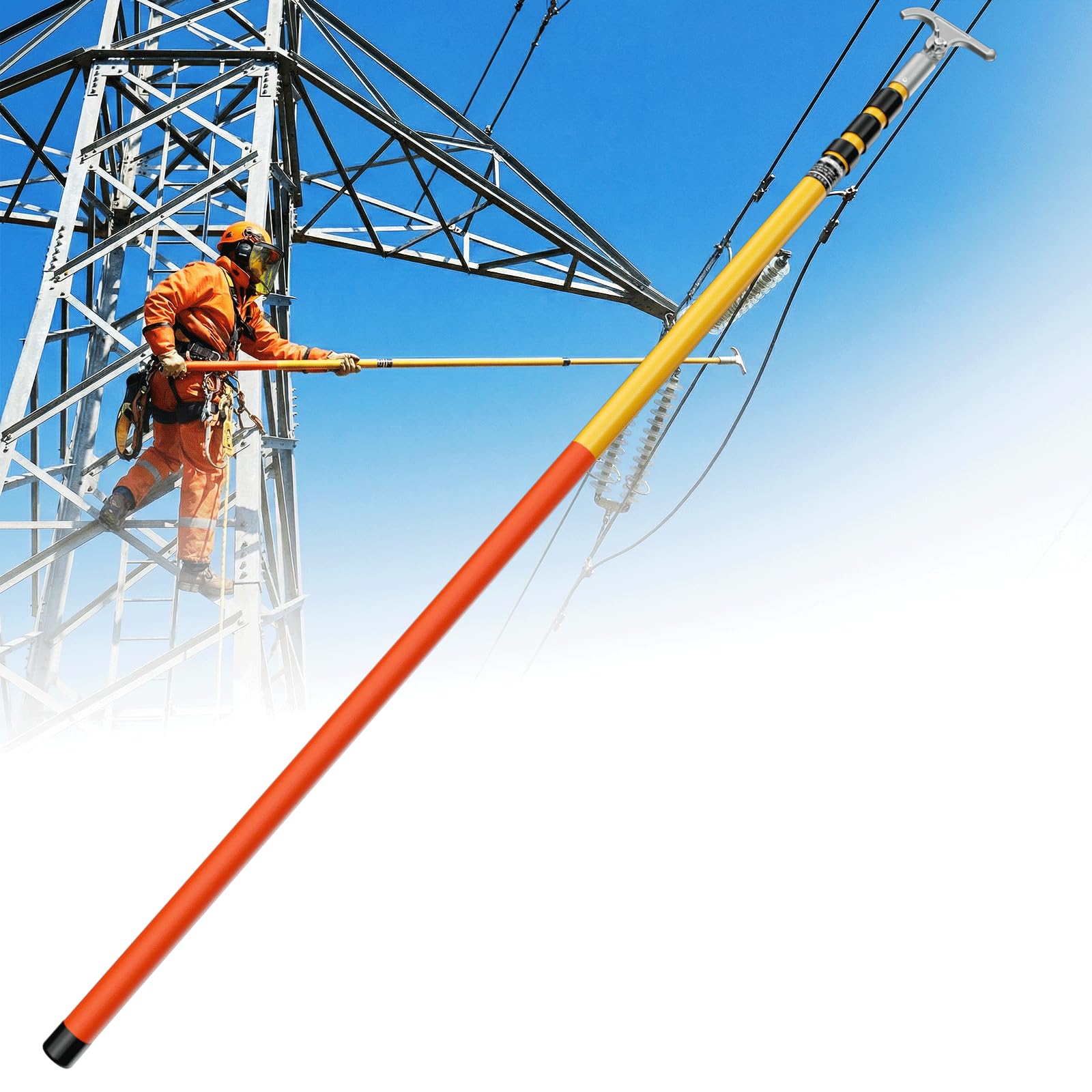Gancio isolato ASTM F711 certificato 220kV - Gestione sicura ed efficiente dei pali in fibra per la manutenzione di guardalinee e sottostazioni - Attrezzature di sicurezza elettrica durevoli e