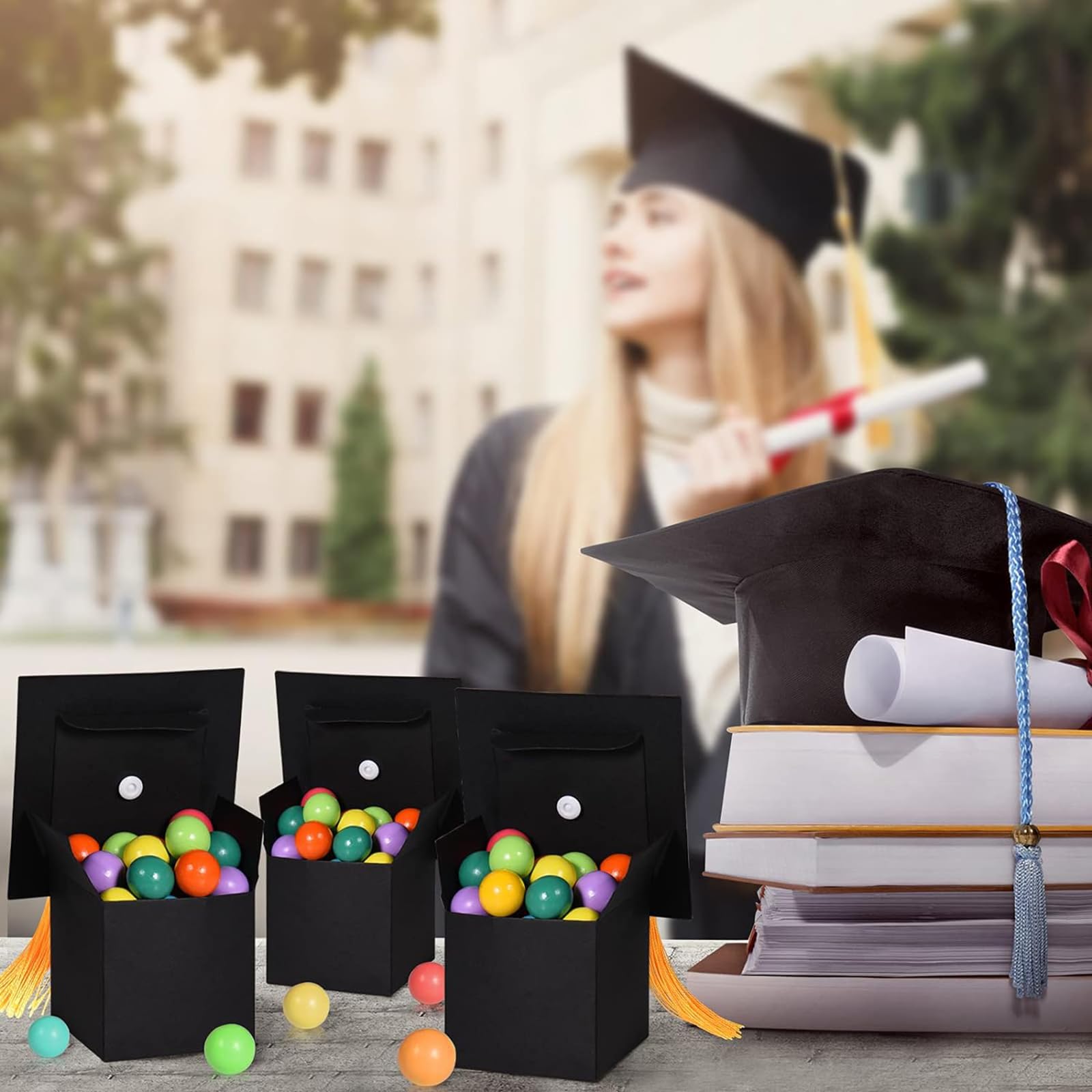 30 Piezas Caja de Graduación, Cajas de Dulces de Graduación, Caja de Regalos para Ceremonia de Graduación, para Regalos de Fiesta de Graduación, Decoración de Fiesta de Ceremonia de Graduación