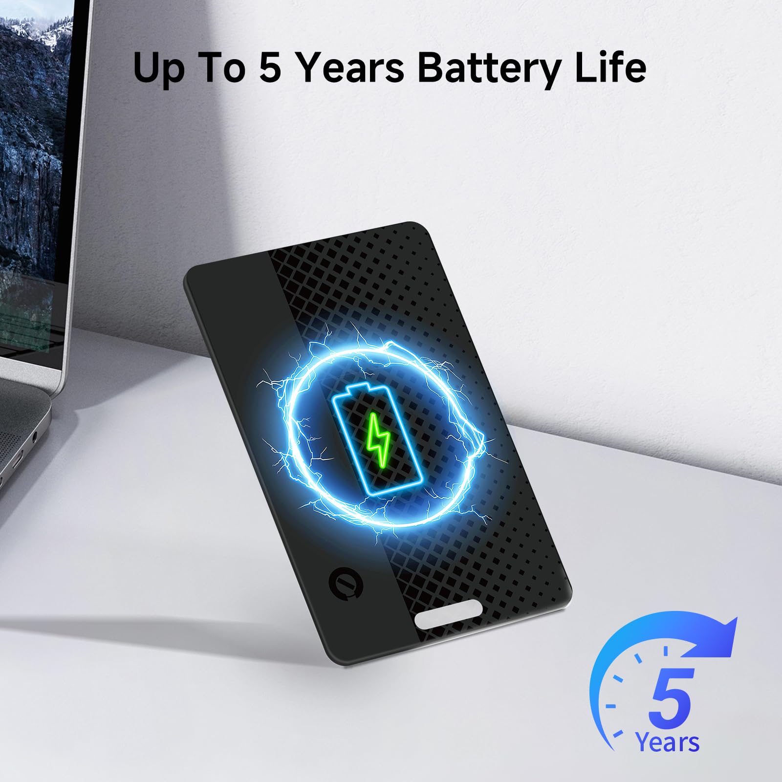 Carte de suivi de portefeuille Bluetooth ultra fine, fonctionne avec Apple Find My et Google Find Hub, étanchéité IP68, autonomie de la batterie de 5 ans, alerte 90 dB, localisateur d'articles pour