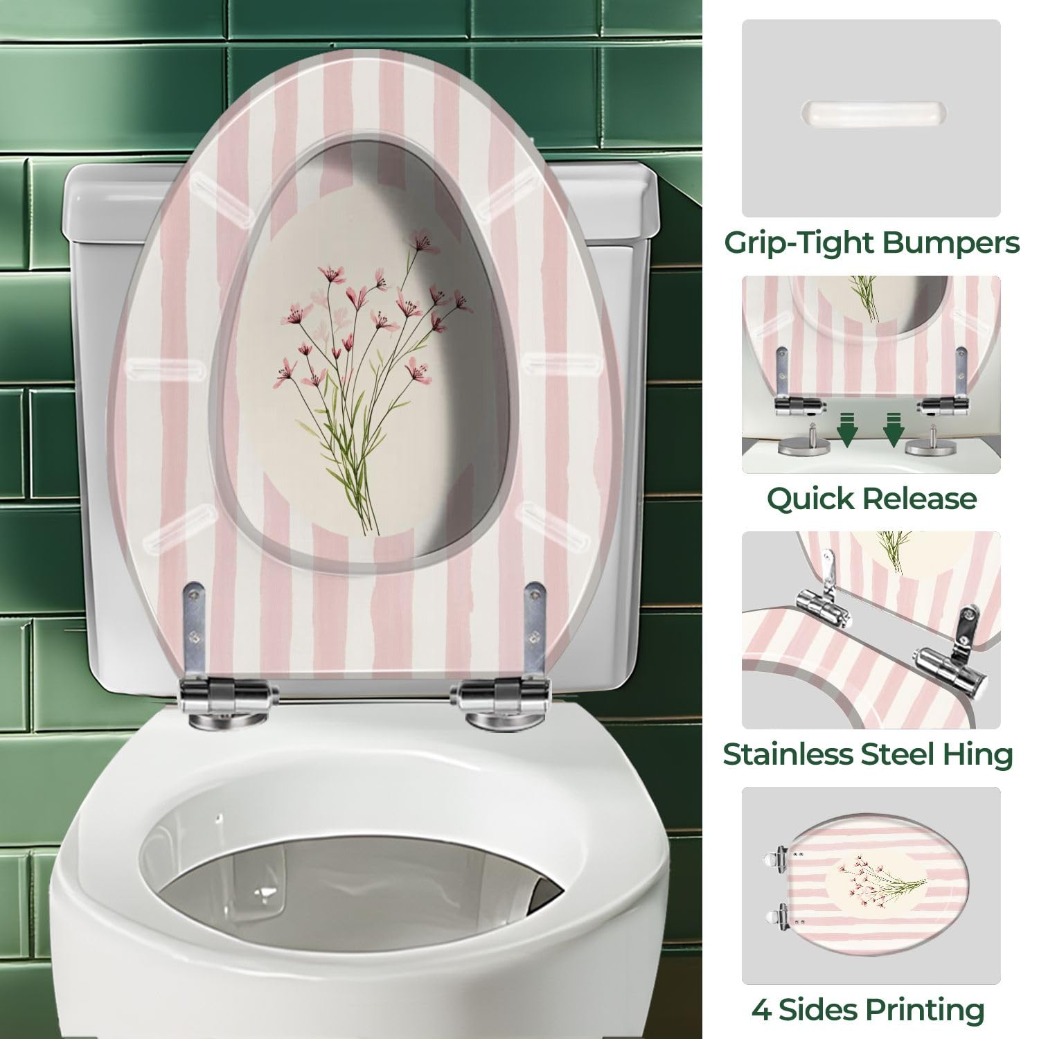 Asiento de inodoro alargado de resina para uso en el baño.