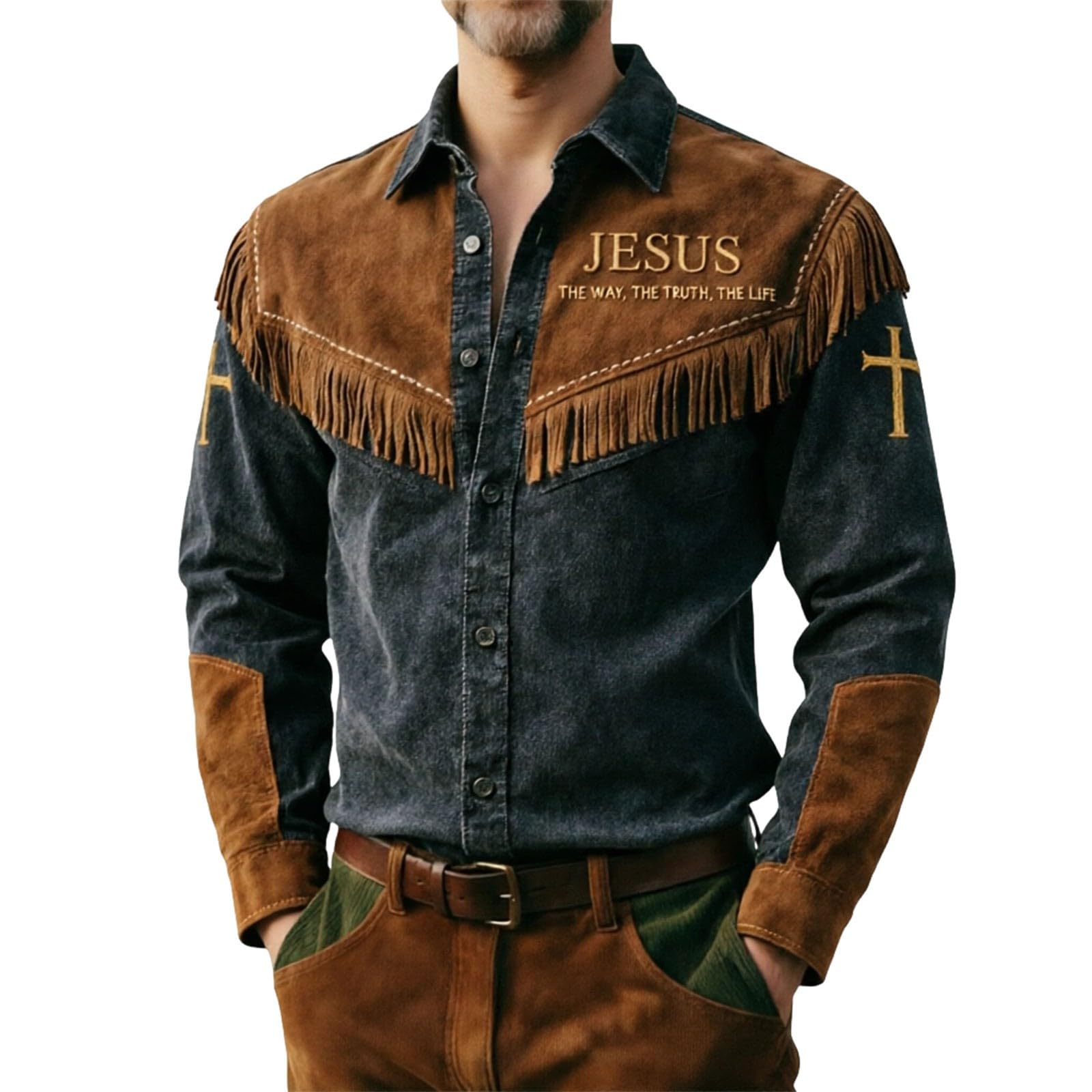 Chaqueta de flecos para hombre que transforma tu ropa de calle común 6