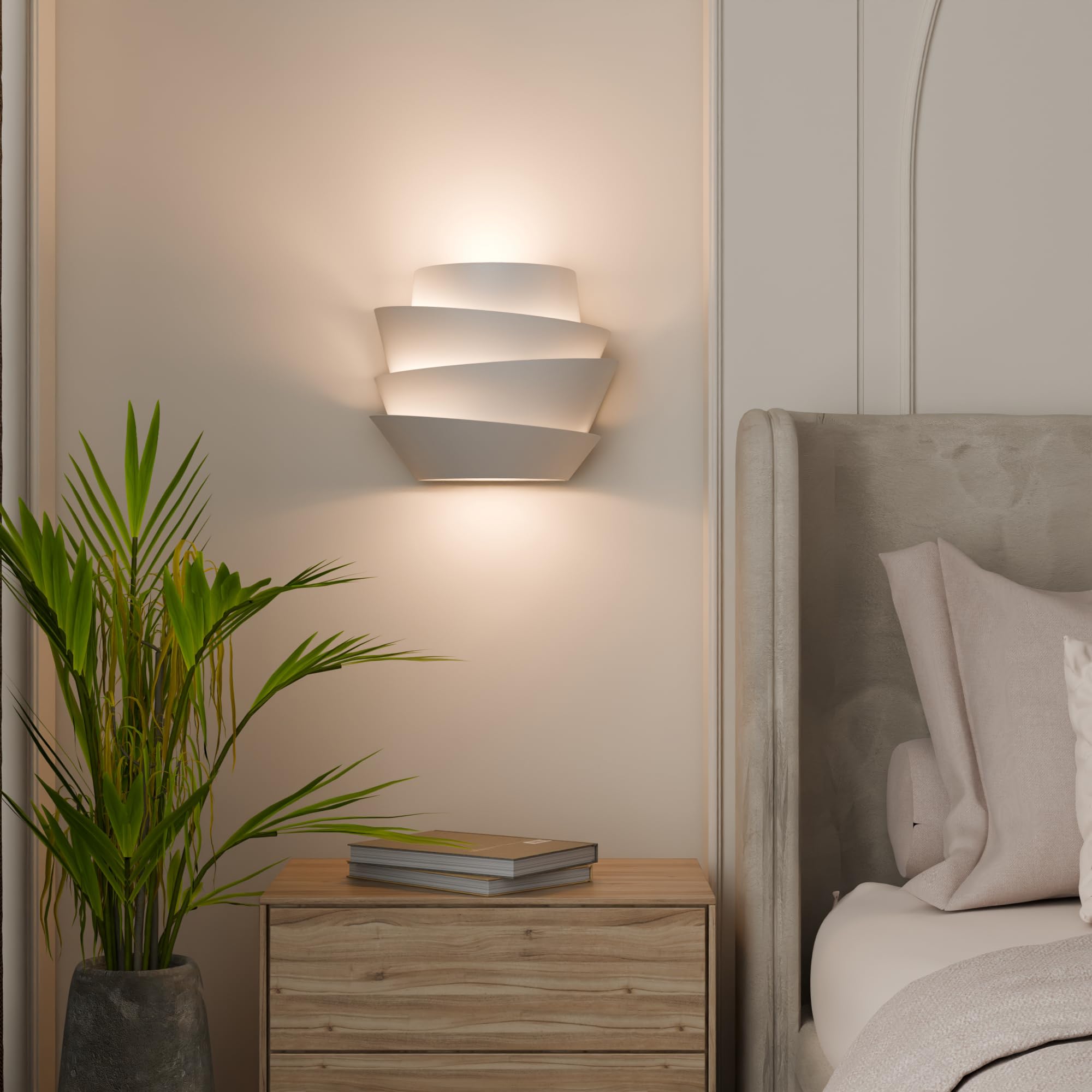 Wave Light Wandleuchte innen, weiss, LED Wandlampe, warmes Licht