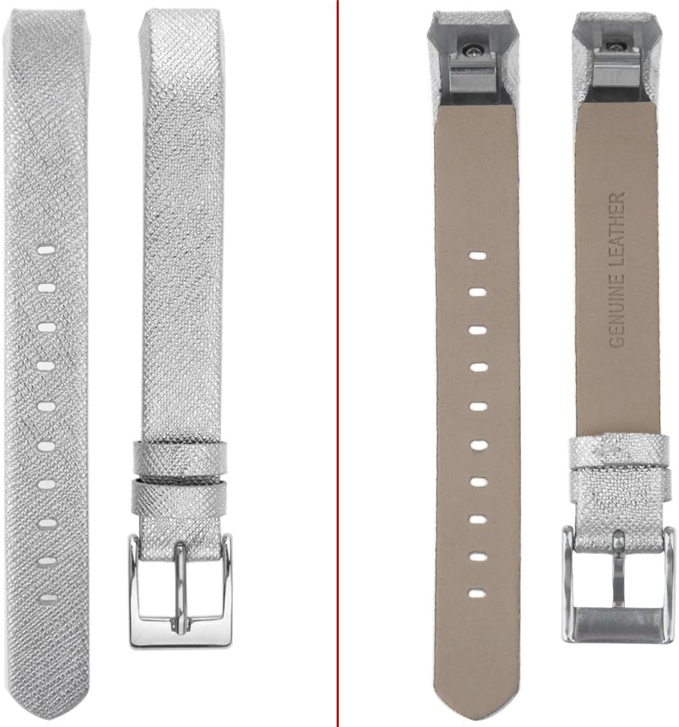 Henoda Replacemnt Leather Bands Compatible with Fitbit Alta/Fitbit Alta HR, Classic Genuine Leather Wristband, Small Large, No Tracker