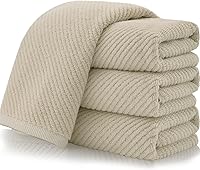 Vista 93 de Juego de 4 toallas de baño amarillas, toallas de baño de lujo, grandes de 30 x 56 pulgadas, algodón, de secado rápido, ligeras, gruesas, suaves