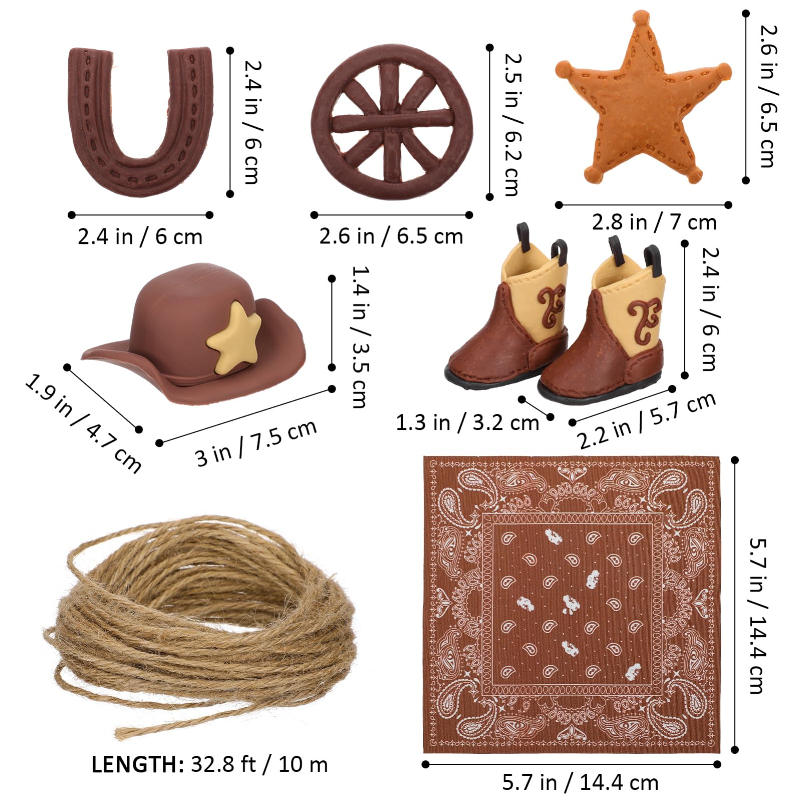 ERINGOGO 1Set Cowboy Cake Toppers Cowboy Boot Hat Decorations for Western Theme Parties Safe Plastic Materials Easy to Use Reusable for Birthdays Showers