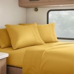 Clara Clark RV Queen Sheets, 6 Piece RV Sheets Set - Hotel Luxury Sheets for RV Bunks, Super Soft Bedding Set, Short Queen,Charcoal Gray