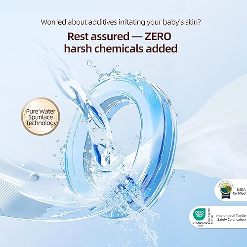 Miniatura 5 de Winner Toallitas secas 100% algodón, toallitas para bebé certificadas por USDA, 100 unidades, suaves y suaves, hipoalergénicas y sin perfume para