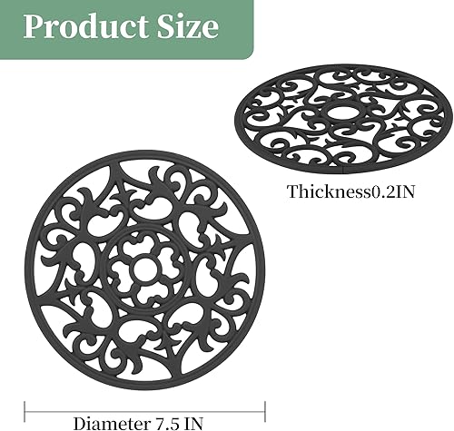 Miniatura 2 de Salvamanteles de color verde azulado para platos calientes, almohadillas calientes de silicona para cocina, salvamanteles de silicona para ollas y