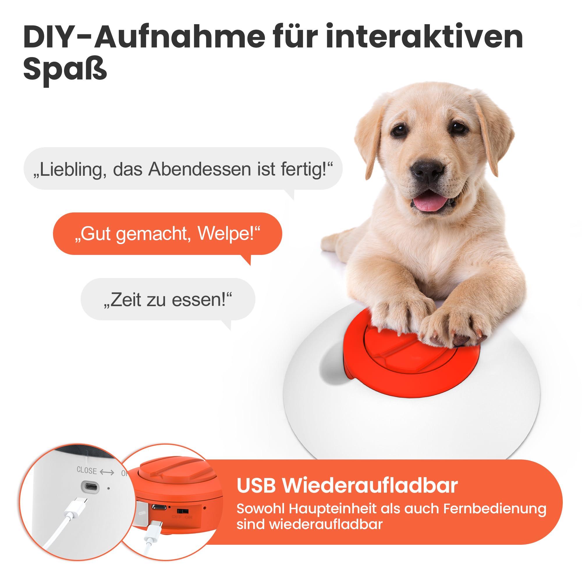 Potaroma Hunde-Puzzle-Futterspielzeug, interaktives Intelligenzspielzeug, elektronisches Hundespielzeug mit automatischem wiederaufladbarem Leckerli-Futterspender für Welpen & große Hunde