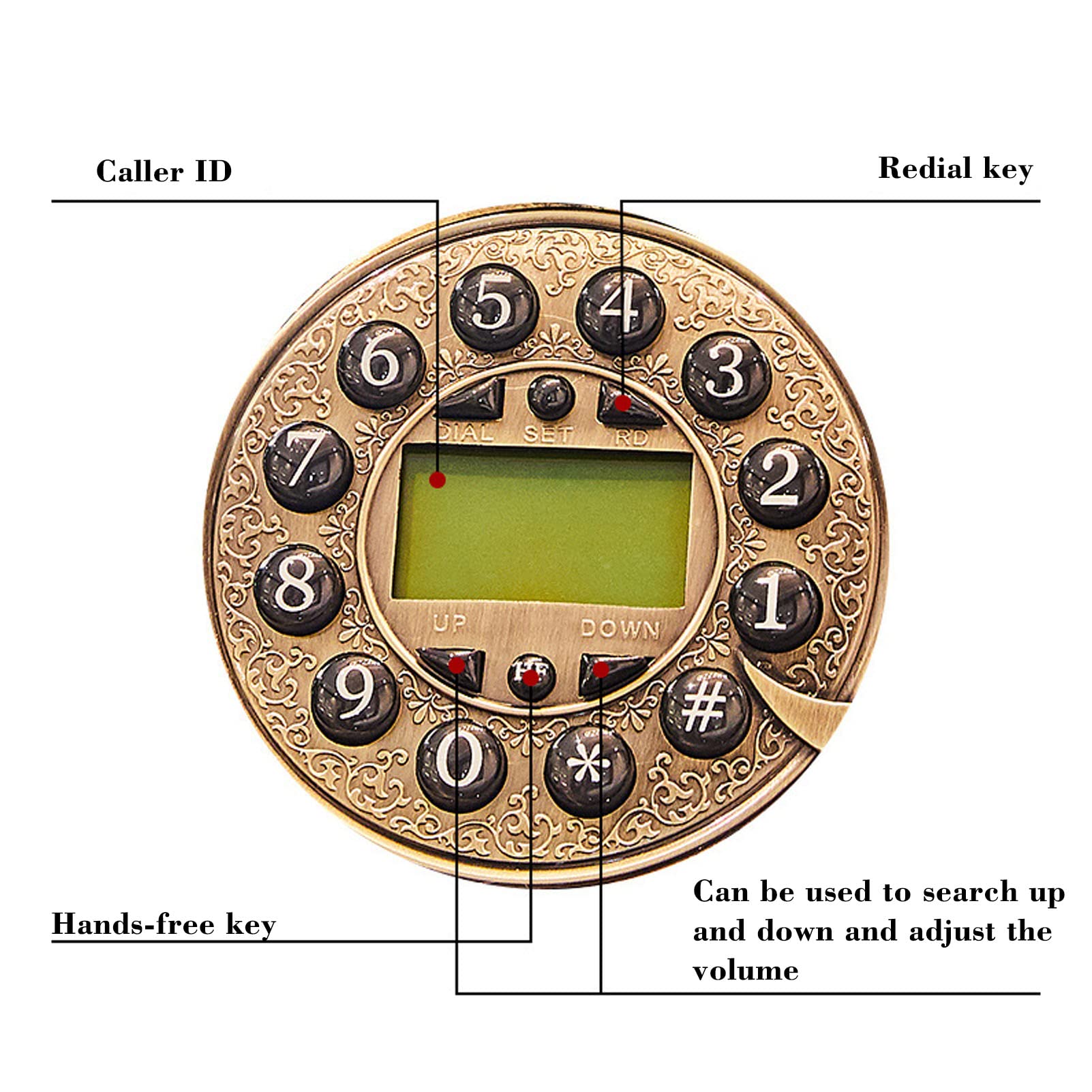 Amazon.co.jp: クラシックな回転式電話、樹脂製の着信音プッシュボタン