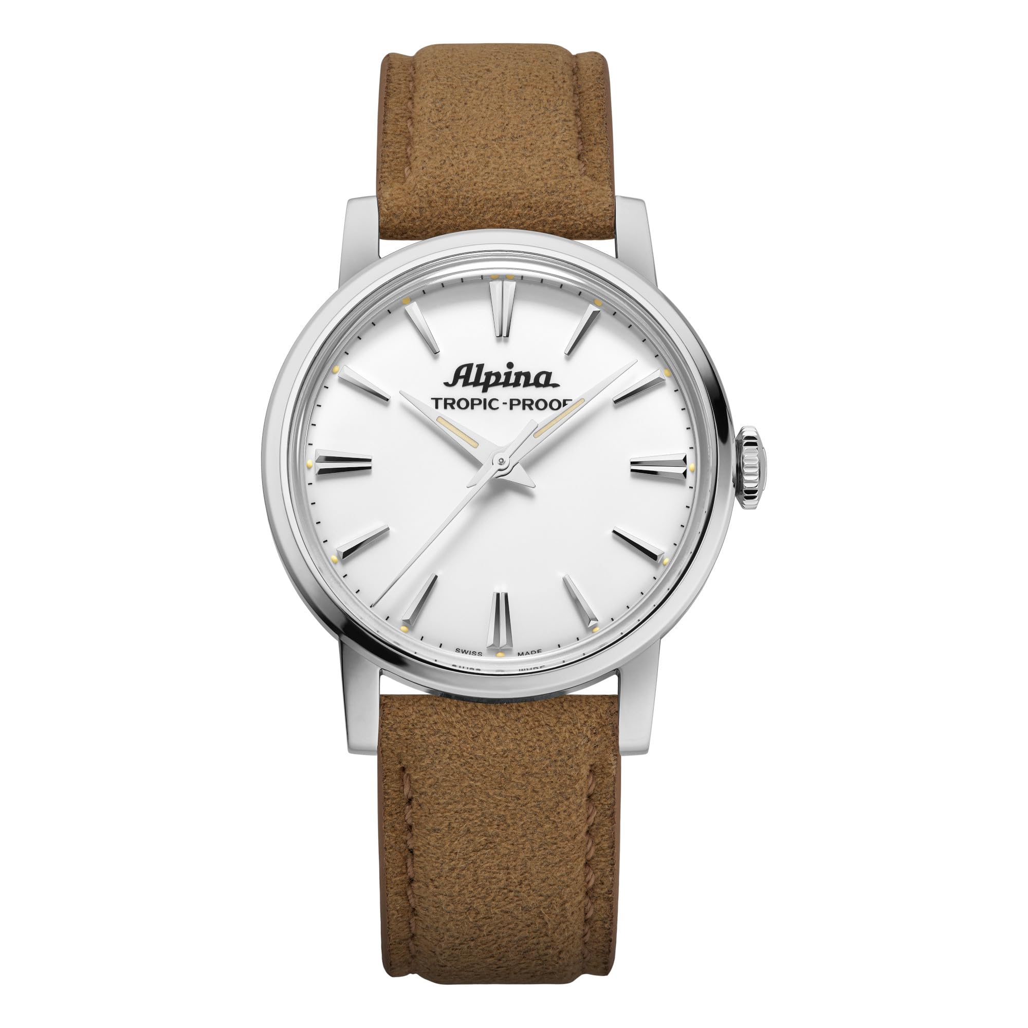 Alpina Relógio masculino automático de corda manual, pulseira de