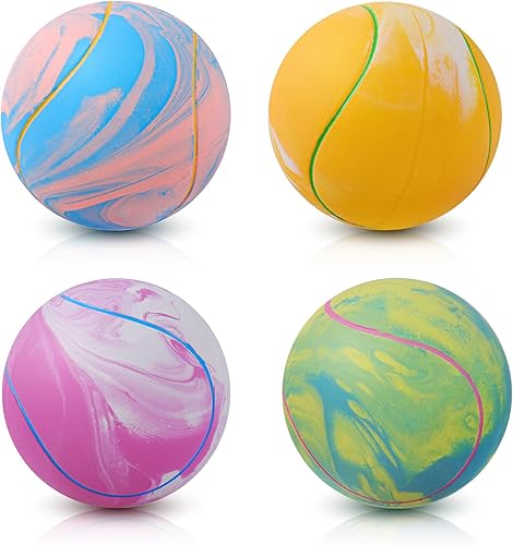 Miniatura 10 de SCHITEC Juguetes de pelota chirriante para perros, pelotas de tenis interactivas para jugar, juguete de látex de goma para mascotas para perros