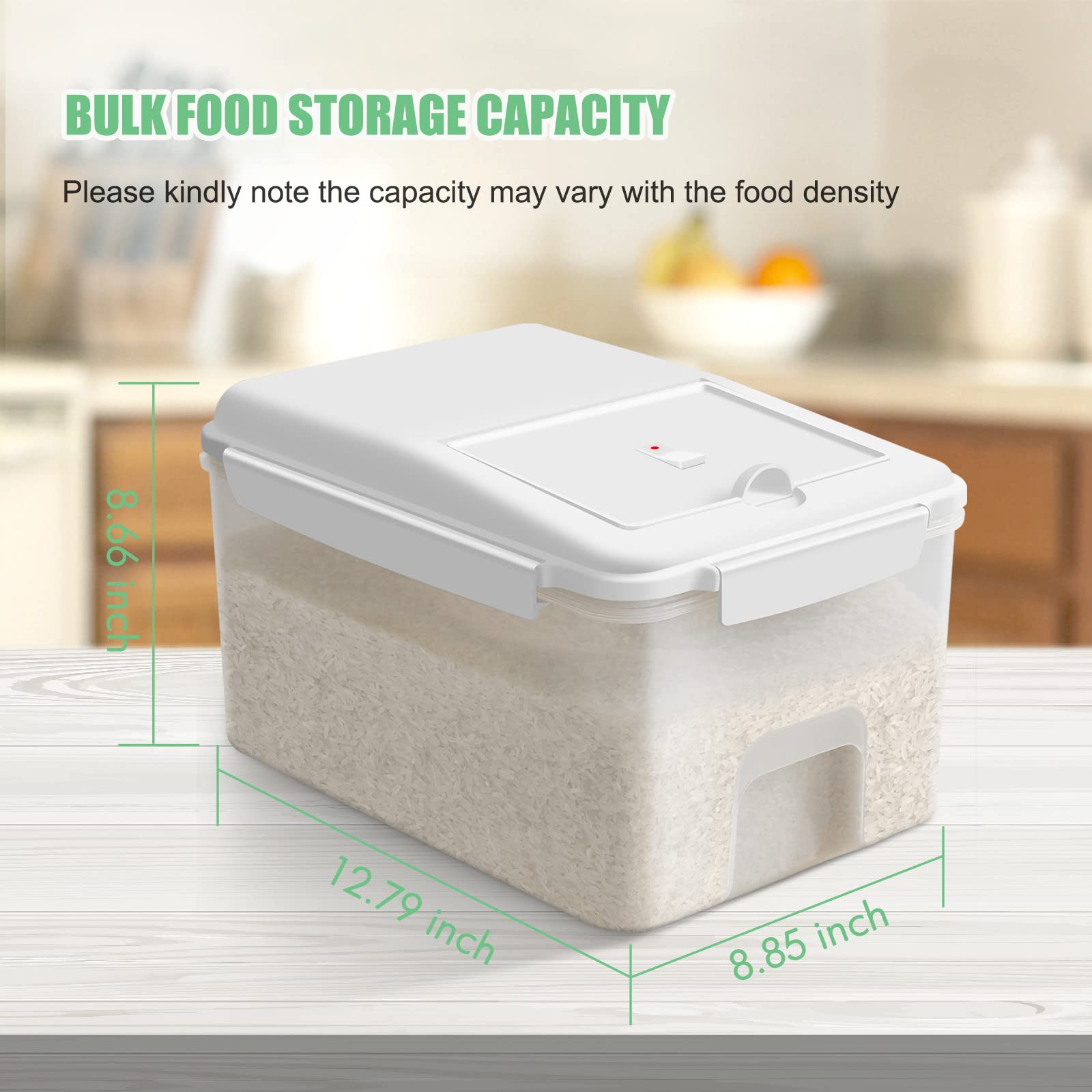 Buy TBMax Large Rice Container, Airtight Bulk Food Storage Bin with Wheels and a Measuring Cup