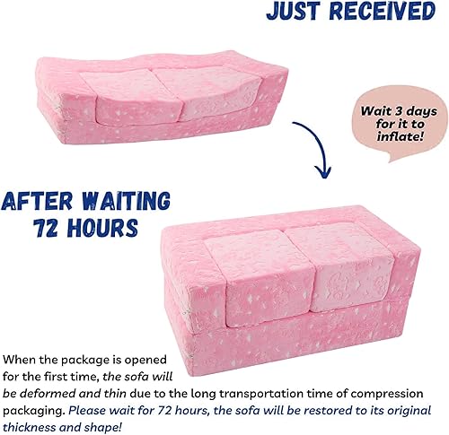 Miniatura 58 de MeMoreCool Sofá modular para niños, sofá convertible suave para niños, silla de espuma de felpa plegable gris para diversión en la sala de juegos de