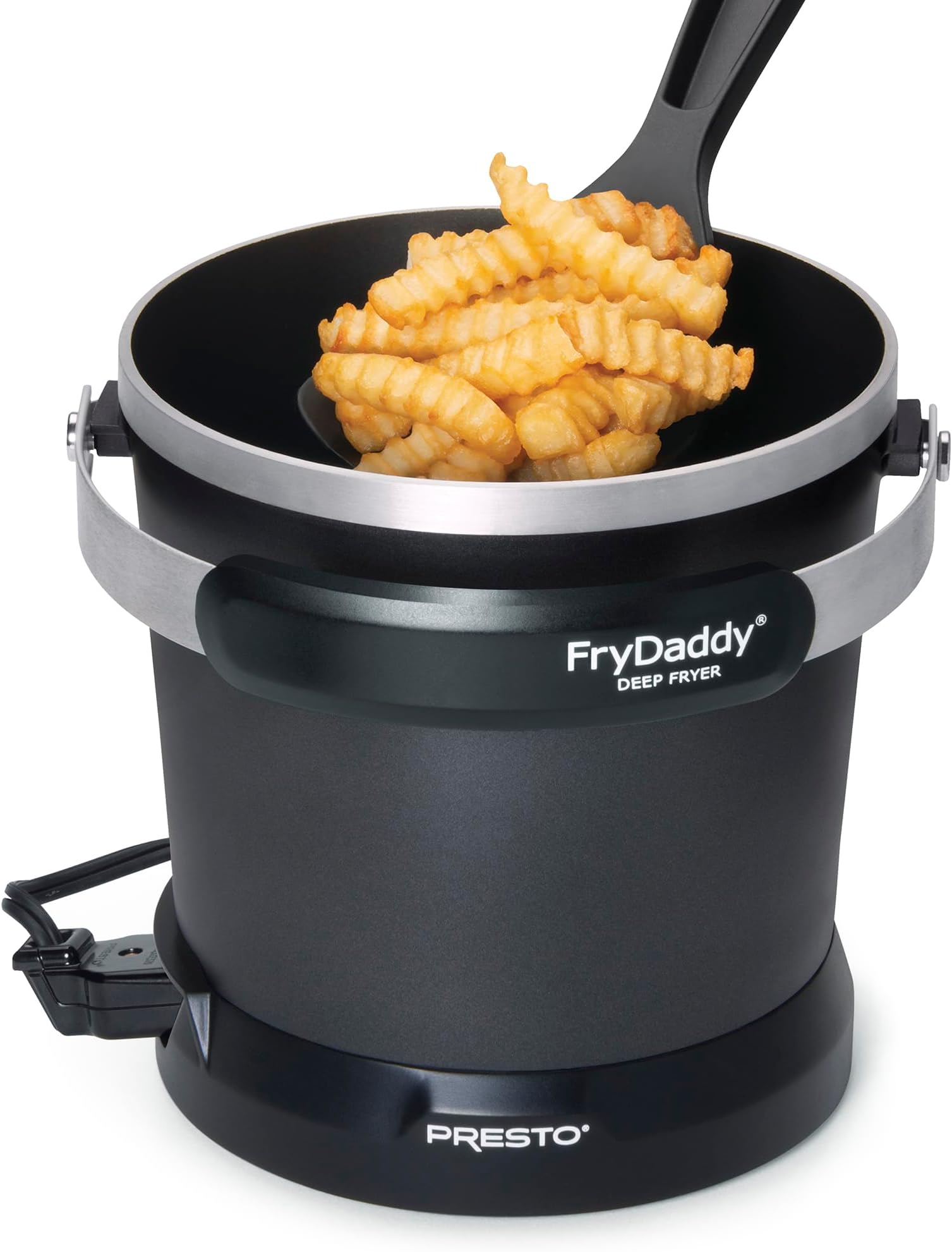 Presto 05420 FryDaddy Electric Deep Fryer-Handy Scoop Included, Snap On Lid, Easy to Clean, nonstick, Black