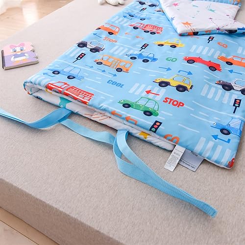 Miniatura 7 de A Nice Night - Tapete para siesta con almohada extraíble para niños pequeños, guardería, preescolar, jardín de infantes, autos, grúas y camiones,