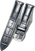 BINLUN Bracelet de Montre en Cuir Crocodile Véritable Remplacement Montre Bracelet à Dégagement Rapide Etanche 10 Couleurs 13 Tailles pour Hommes Femmes Boucle au Choix Doré/Rose-Or/Argent(10-24mm)