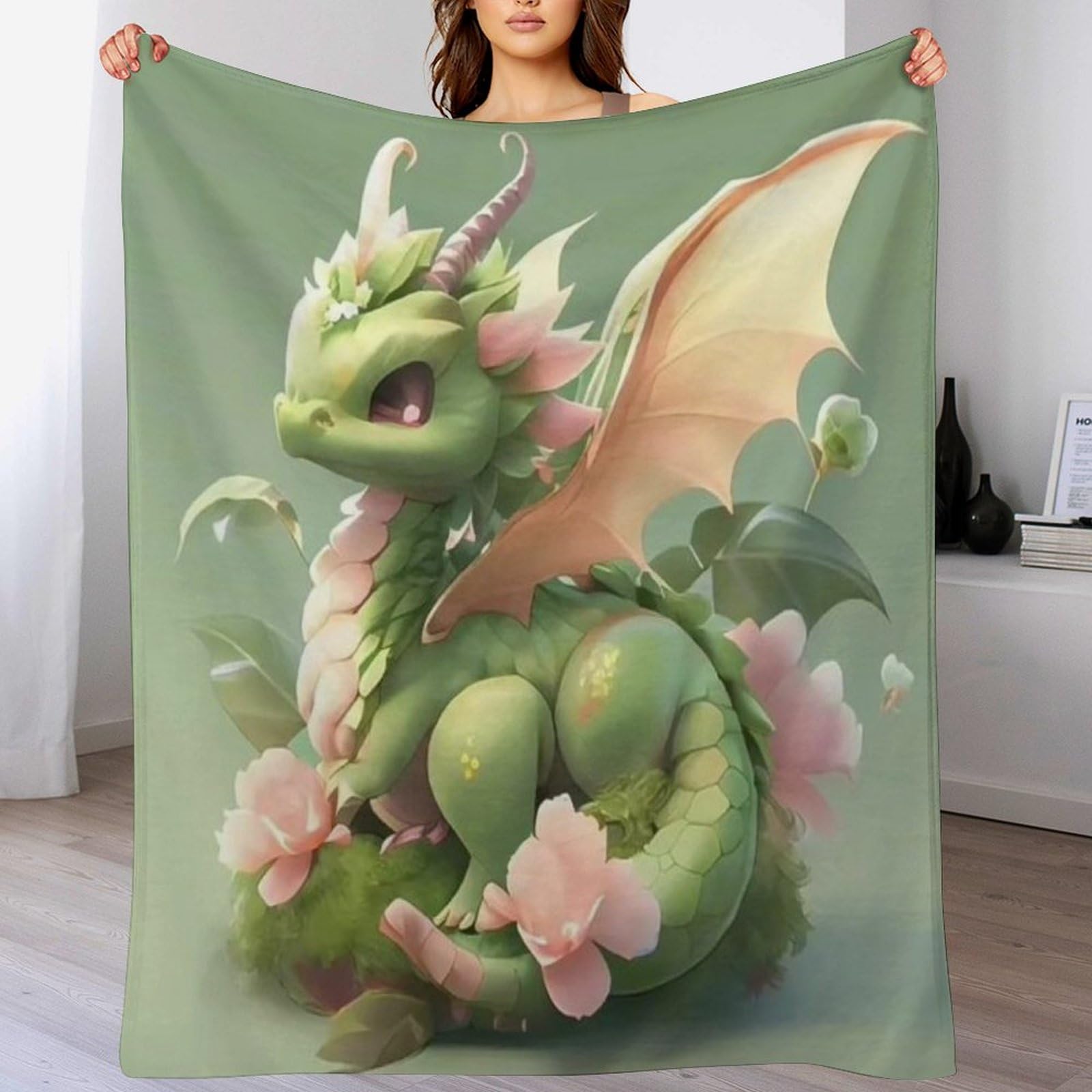 Couverture polaire et douce ptérosaure pour canapé ou lit moelleux