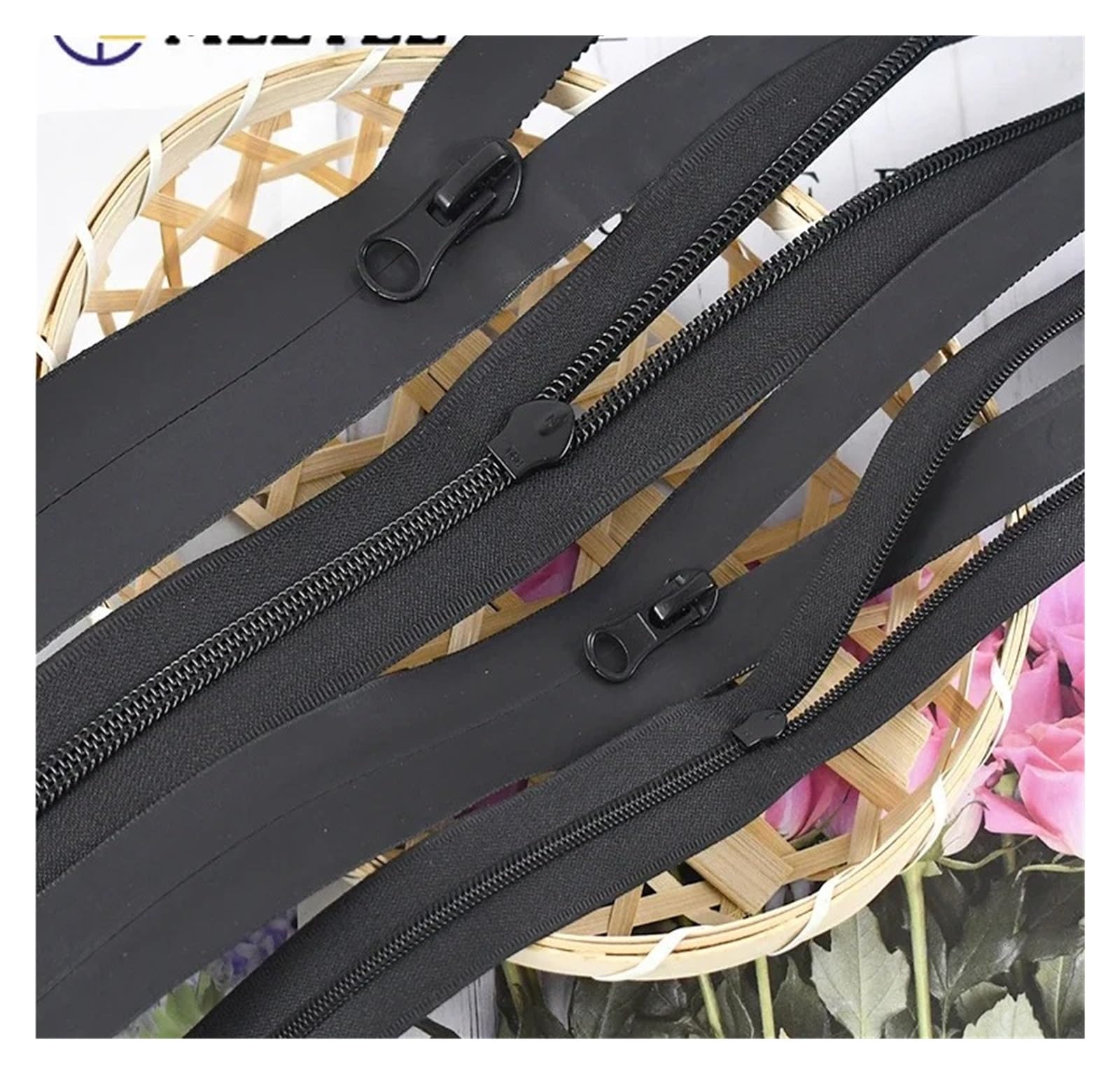 Metalowy zamek do kurtki, Niewidoczne zamki nylonowe, czarne, 28–40 mm, opakowanie 2 szt. 5 10 szt(Black-40mm,10M+10Pcs)