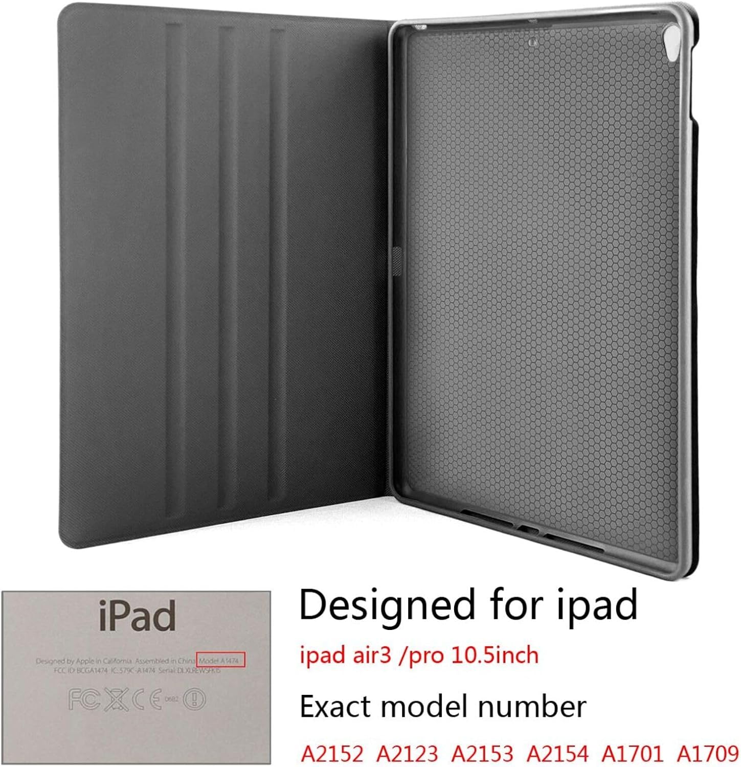 Case for iPad Air 3 (2019) & iPad Pro 10.5 (2017) 10.5 Inch (Model A2152 A2123 A2153 A2154 A1701 A1709), Multi-Angle Viewing Stand, Auto Sleep/Wake,Smiling German Shepherd Print