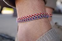 Vista 3 de Made by Nami 2 Pcs Wave String Ankle Bracelets for Women Waterproof & Adjustable Thin Braided Anklet Surfer Boho Ankle Bracelet Set of 2 Beach Multi