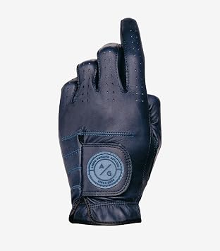ASHER Mens Premium Navy Sueded Golf Glove - Small goes on Left Hand