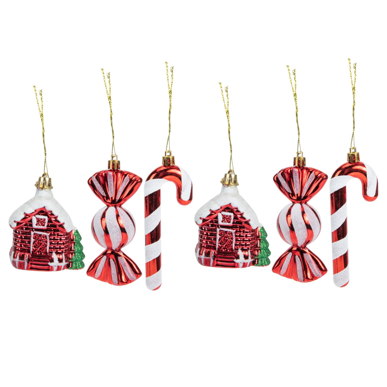 Cabilock 18 Piezas decoración del árbol de Navidad de Fiesta de Navidad Adornos Rojos Colgantes navideños Christmas Tree Colgantes de árbol de Navidad Adorno Colgante de Navidad