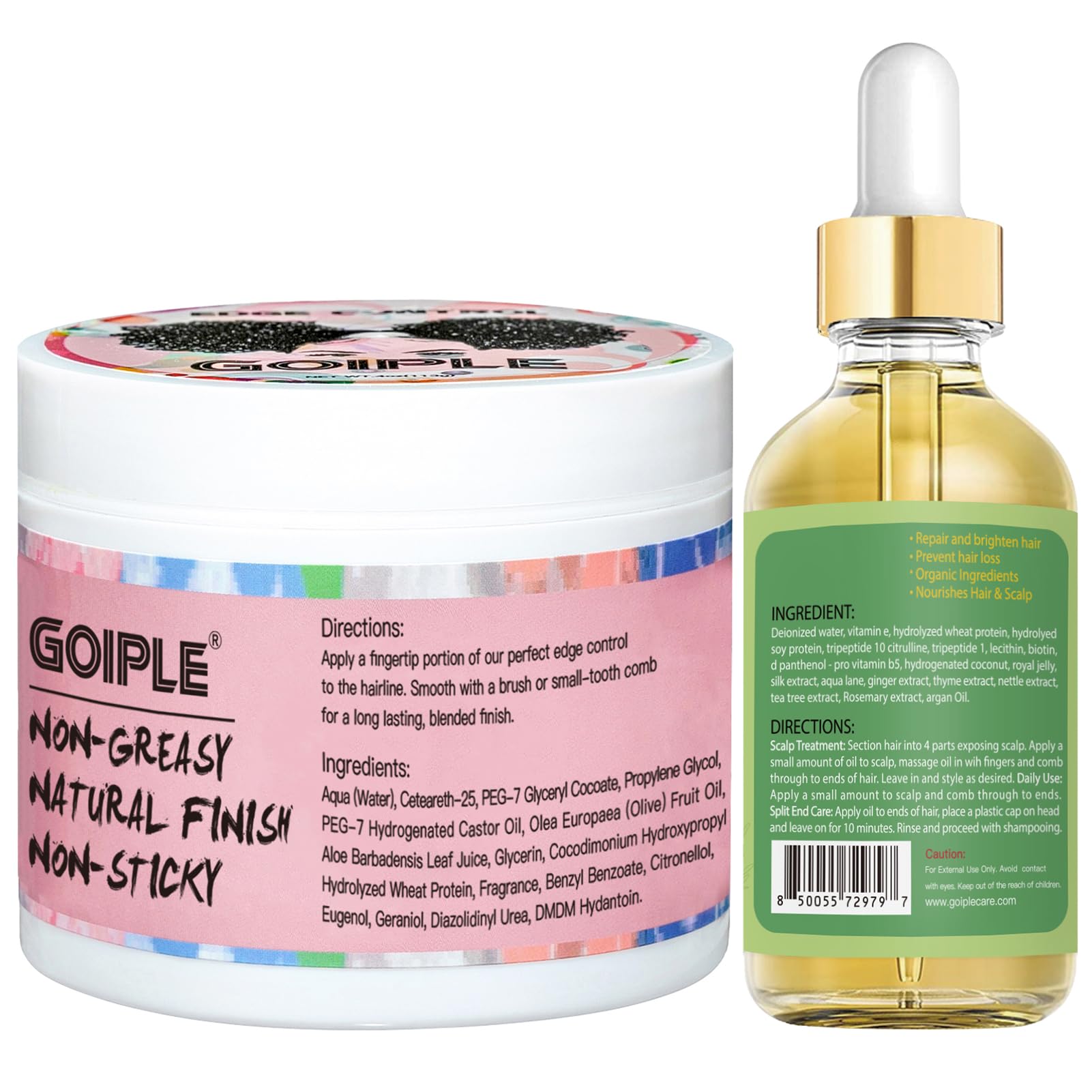 WOZUTUNT ACE - Cera de control de bordes, sin grasa, fuerte sujeción, cera de borde, control de bordes sin astillas, para cabello negro, para fijar la cera de borde para mujeres