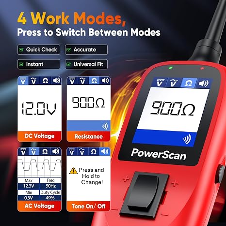 Autel PowerScan PS100 Power Circuit Probe Kit 2026, for All 12V 24V Cars | Automotive Relay Tester Electrical Wire Tracer, Breaker Finder Multimeter, Ground Check Activate Component, 40ft Cable