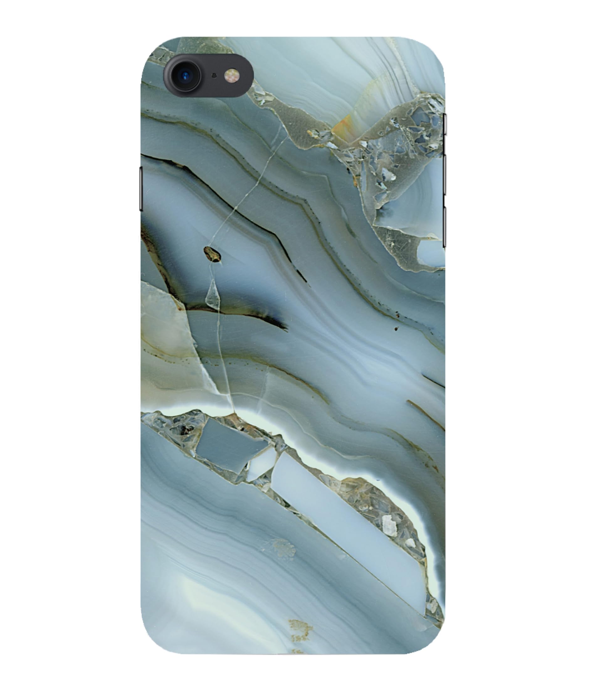 TrishArt Premium ''Grey Golden Marble'' Printed Hard Mobile Back Cover & Case for iPhone 7 & iPhone 8 (4.7 inches), Designer | Protective & Premium Cover & Case