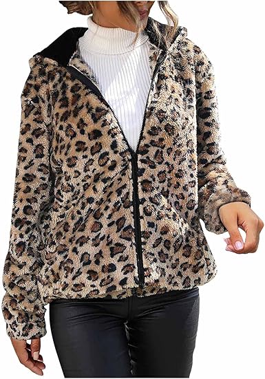 Fleece pullover leopard Clearance