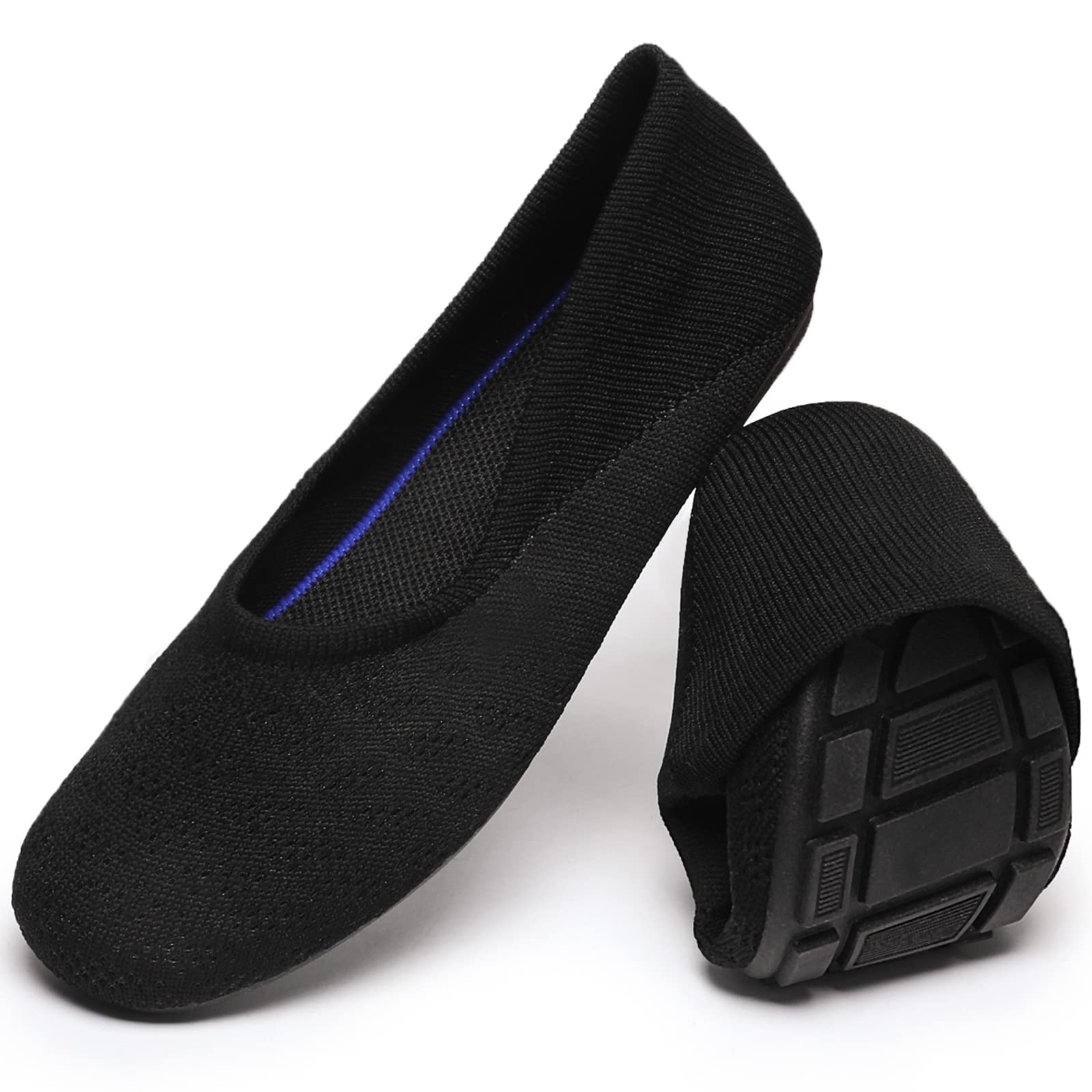 Photo 1 of HEAWISH Women’s Flats Shoes Round Toe Ballet Flats Casual Driving Shoes(Black, US8)