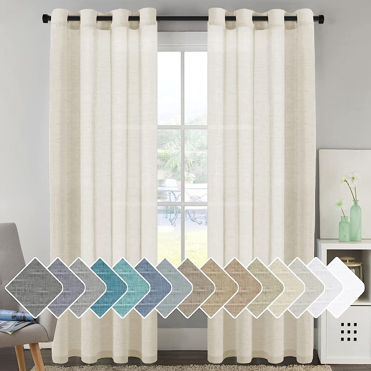 ZYFOX HOME Solid Sheer Curtain Set for Long Door 9 Feet, Linen Textured Plain Sheer Long Door Curtain for Home Decor, Hangs Elegantly with Eyelets (9ft Camel) 1 pcs (B0CFMQ1YBL) Amazon Price History, Amazon Price Tracker