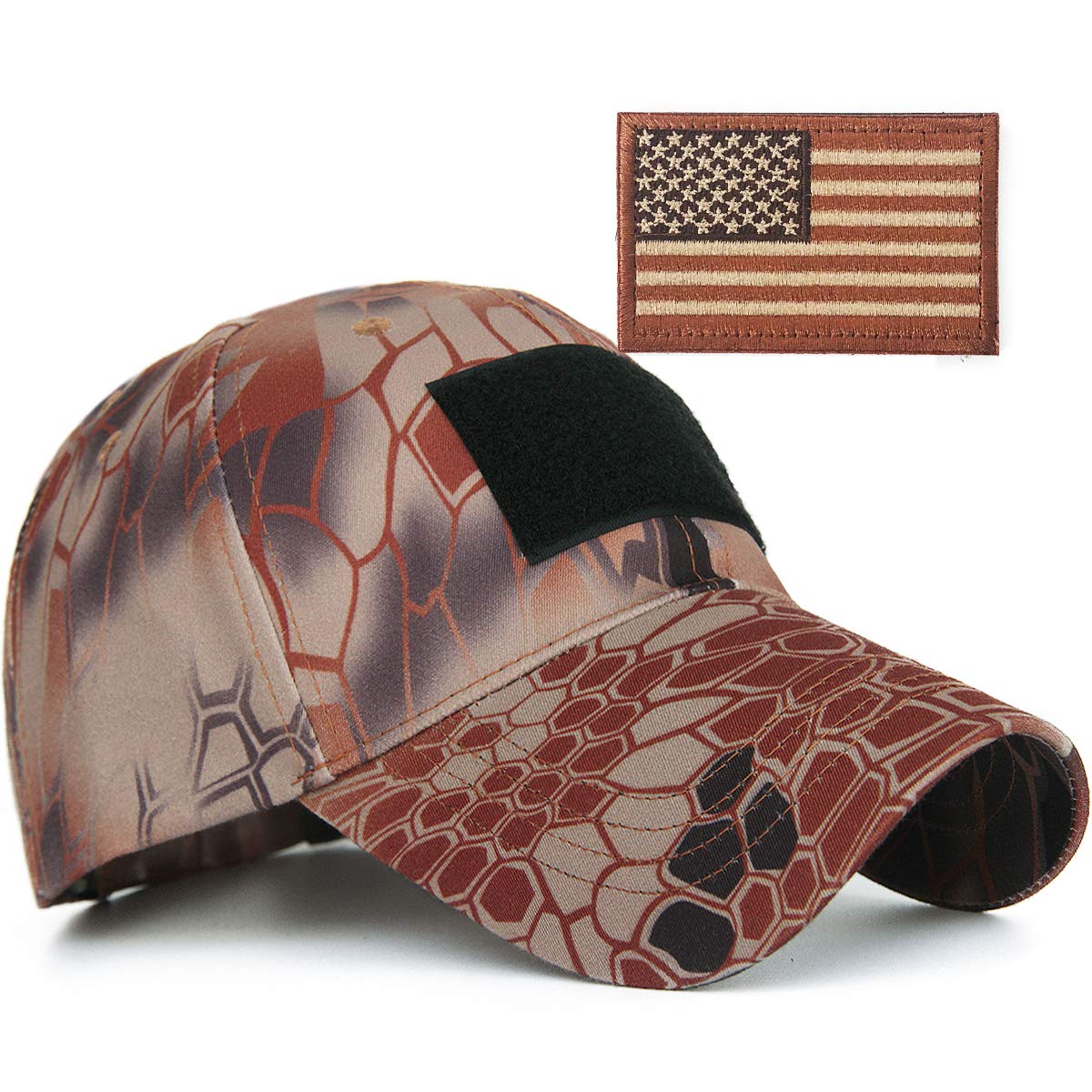 Buy REDSHARKS Snake Camoue Camo Baseball Cap with American USA Operator