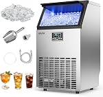VEVOR Commercial Ice Maker Machine, 80 lbs/24h with 13 lbs Storage Capacity, Countertop/Freestanding/Under Counter, Stainless Steel Ice Maker with LED Display & Self-Cleaning, for Home Bar Restaurant