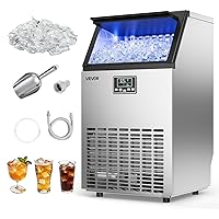 Vista 14 de VEVOR Commercial Ice Maker Machine, 80 lbs/24h with 13 lbs Storage Capacity, Countertop/Freestanding/Under Counter, Stainless Steel Ice Maker with