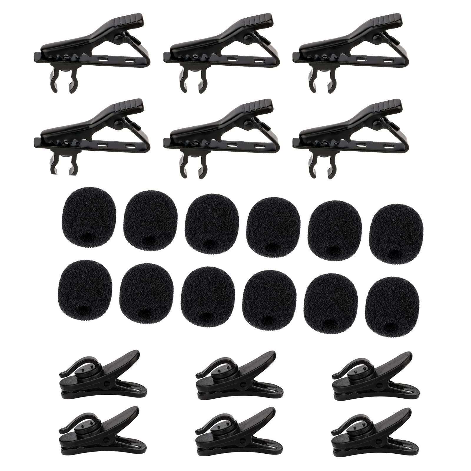 12 x klips do mikrofonu z 12 szt. Mic Cover Akcesoria do mikrofonu Lavalier Microphone Lapel Microphone