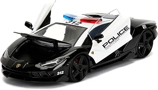 Lambo Centenario Police Black and White Hyper-Spec Series 1/24 Diecast Model Car by Jada 30011